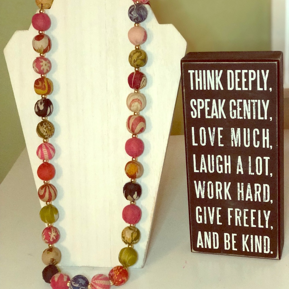 Artisan multi-color beaded necklace